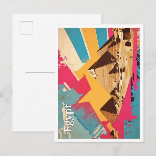 ピラミッドエジポップ・アートのゴアートトラベルイラストレーション ポストカード (正面/裏面)