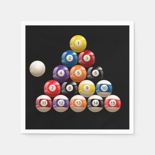 ピラミッドビリヤード球 スタンダードカクテルナプキン (正面)