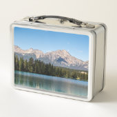 ピラミッドマウンテン、カナダ風景写真 メタルランチボックス (裏面)