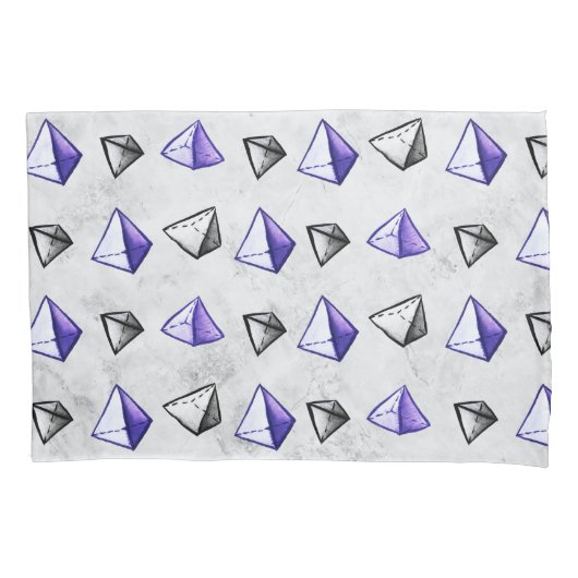 ピラミッド型パターンジオメトリ演算先生 枕カバー (正面)