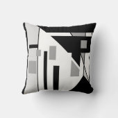ピラミッド型白黒グレイ幾何学抽象芸術 クッション (裏面)