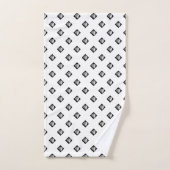 ピラミッド型立方体の白の繰り返し バスタオルセット (ハンドタオル)