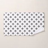 ピラミッド型立方体の白の繰り返し バスタオルセット (ハンドタオル)