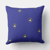 ピラミッド型立方体リピート深い青 クッション (裏面)