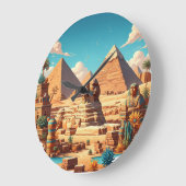 ピラミッド素晴らしとスフィンクスのタイムレス壁時計 ラージ壁時計 (傾斜)