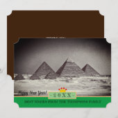 ピラミッド、カイロ、新年おめでとう!カード/エジプト シーズンカード (正面/裏面)