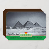 ピラミッド、カイロ、新年おめでとう!カード/エジプト シーズンカード (正面/裏面)