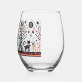 ピラミ猫とエジプト猫2匹 ステムなしワイングラス (左)