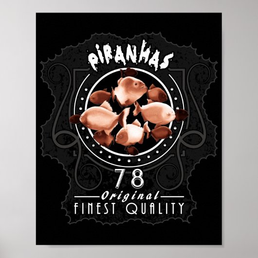 ピランハス1978イラストレーション ポスター (正面)