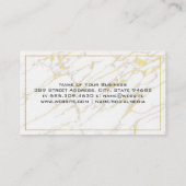 ピラーフェザーロゴ | 金ゴールド縁ど | 大理石 名刺 (裏面)