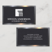 ピラーロゴ |レザーテクスチャ |金属トリム 名刺 (正面/裏面)