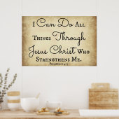 ピリピの聖書の聖句すべての事を行うことができる ポスター (キッチン)