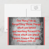 ピリピの聖書の聖句ひとつだけ私がすることは ポストカード (正面/裏面)