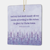 ピリピパーソナライズされたア4:19神は全てを与える セラミックオーナメント (左)