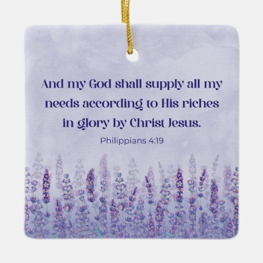 ピリピパーソナライズされたア4:19神は全てを与える セラミックオーナメント (正面)