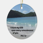 ピリピ人への第一感謝してい章3わたしはすべての人に対して セラミックオーナメント (左)