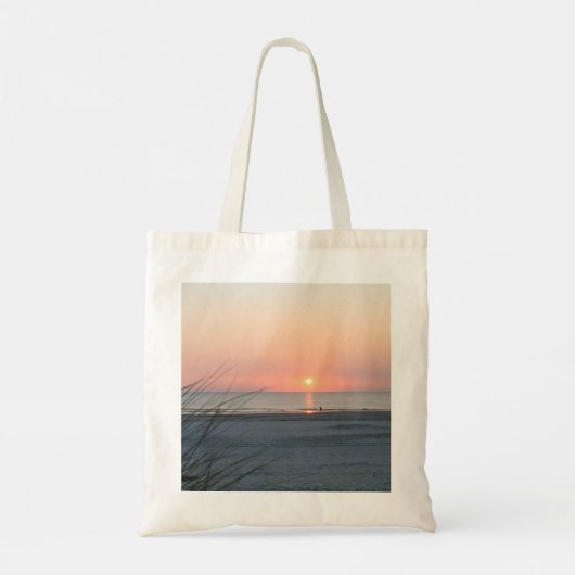 ピリピ人4:6祈すべてについて海の夕日 トートバッグ (裏面)