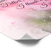 ピリピ1:2-3恵みと平和があなたにピンクのバラ ポスター (角)