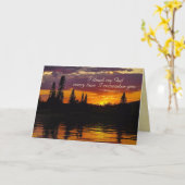 ピリピ1:2-3恵みと平安、夕日 カード (黄色い花)