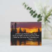 ピリピ1:2-3恵みと平安、聖書 ポストカード (スタンド正面)