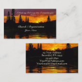 ピリピ1:3、私の神よ、水の上の夕日 名刺 (正面/裏面)