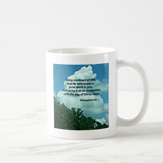 ピリピ1:6この事に自信を持って… コーヒーマグカップ (右)