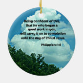 ピリピ1:6この事に自信を持って… セラミックオーナメント (裏面)