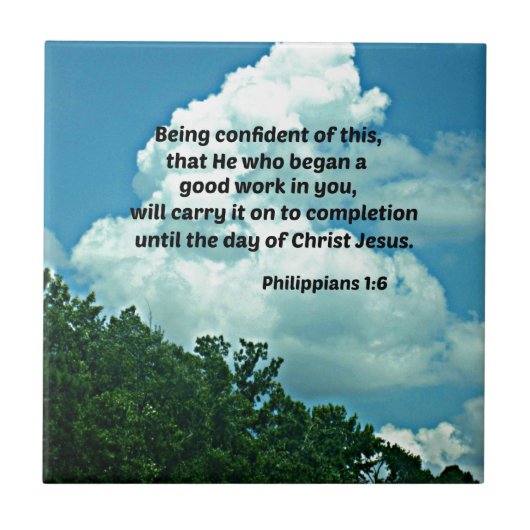 ピリピ1:6この事に自信を持って… タイル (正面)