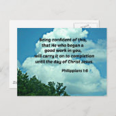 ピリピ1:6この事に自信を持って… ポストカード (正面/裏面)