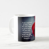 ピリピ1:6私はこの聖句に自信を持っている コーヒーマグカップ (正面左)