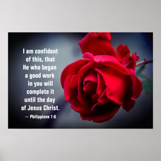 ピリピ1:6私はこの聖句に自信を持っている ポスター (正面)