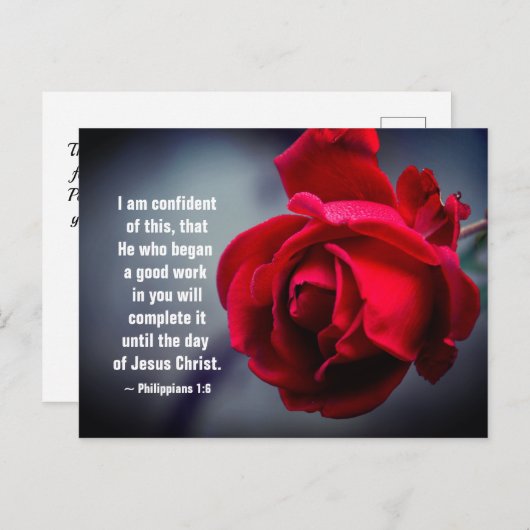 ピリピ1:6私はこの聖句に自信を持っている ポストカード (正面/裏面)