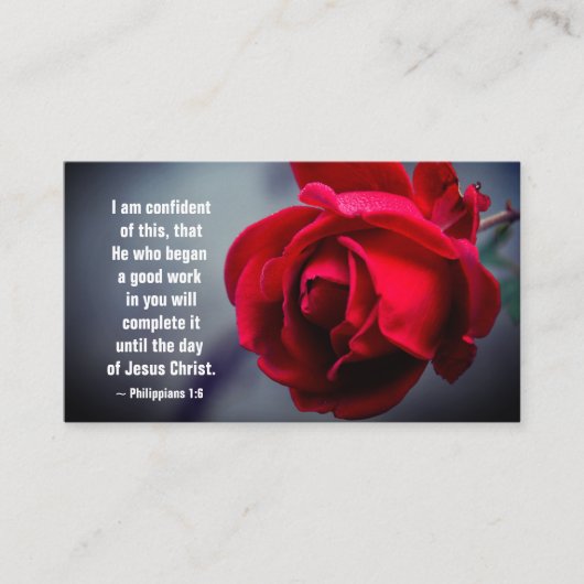 ピリピ1:6私はこの聖句に自信を持っている 名刺 (正面)