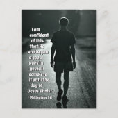 ピリピ1:6良い仕事を始めた者は聖書 ポストカード (正面)