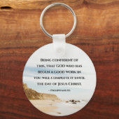 ピリピ1:6良い業を始めた神 キーホルダー (正面)