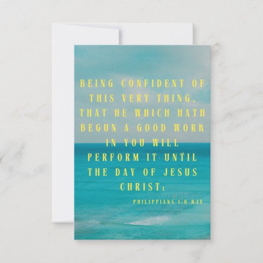 ピリピ1:6 KJV聖書聖なる書物、 経典Pic Greeting カード (正面)