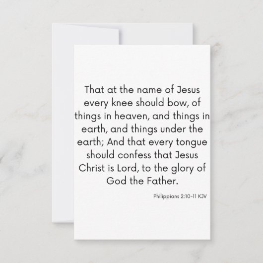 ピリピ2:10-11 KJV聖書聖なる書物、 経典挨拶 カード (正面)
