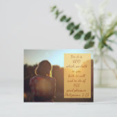 ピリピ2:13 – 聖書の詩のはがき ポストカード (スタンド正面)