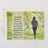 ピリピ3:13-14忘れの過去 ポストカード (正面/裏面)