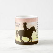 ピリピ3:13-14私はゴール、馬に向かって押す コーヒーマグカップ (中央)