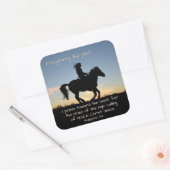 ピリピ3:13-14私はマークに向かって押す、馬 スクエアシール (封筒)