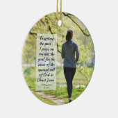 ピリピ3:13-14高い呼び名に向かって押し進める セラミックオーナメント (右)