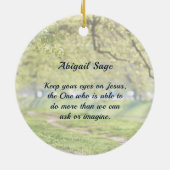 ピリピ3:13-14高い呼び名に向かって押し進める セラミックオーナメント (裏面)