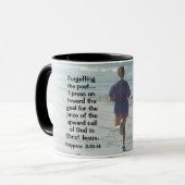 ピリピ3:14神の呼び出し、女ランニングの子の女 マグカップ (正面左)