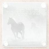 ピリピ3:14私はゴール、馬に向かって押す ガラスコースター (裏面)