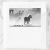 ピリピ3:14私はゴール、馬に向かって押す 長方形シール (バッグ)