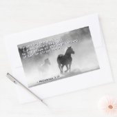 ピリピ3:14私はゴール、馬に向かって押す 長方形シール (封筒)