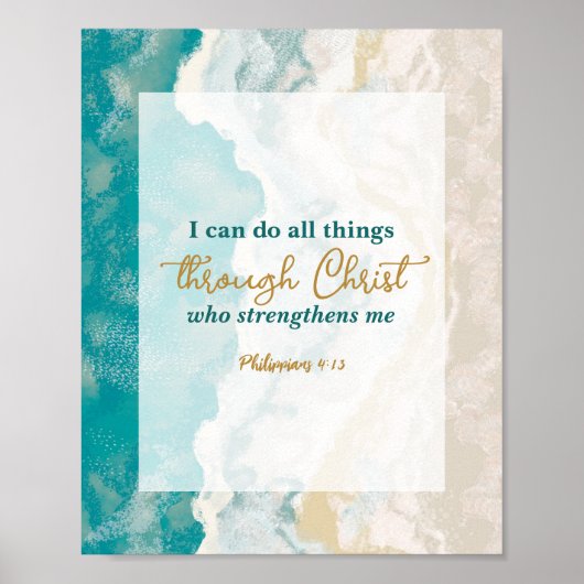 ピリピ4私はキリストを通してすべてのことをすることができる ポスター (正面)