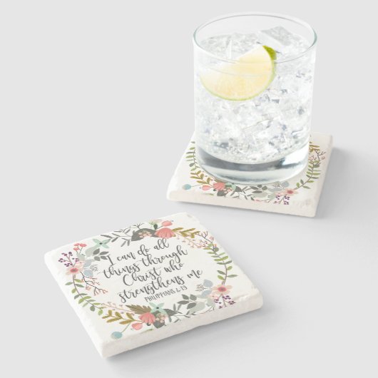 ピリピ4:13わたしはすべての事をすることができる ストーンコースター (横)