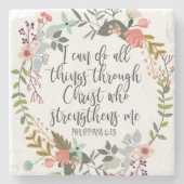 ピリピ4:13わたしはすべての事をすることができる ストーンコースター (正面)